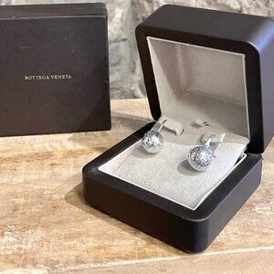 Bottega Veneta 18k White Gold Short Sfera Drop Earrings